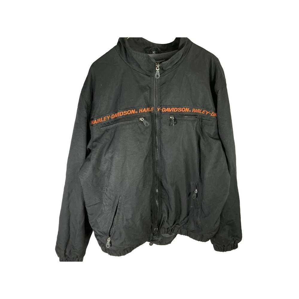 Harley-Davidson Black Full Zip Motorcycle Jacket Removable Liner Men's XL